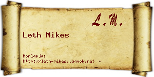 Leth Mikes névjegykártya